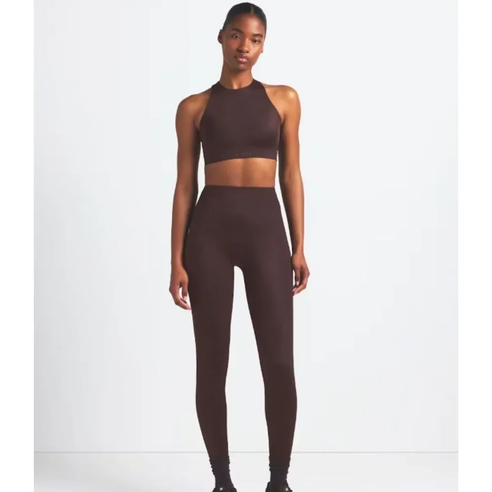 NikeSKIMS NEW Shine High Neck Bra 42DD Phoenix Brown Nike SKIMS NWT 42E